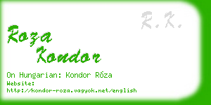 roza kondor business card